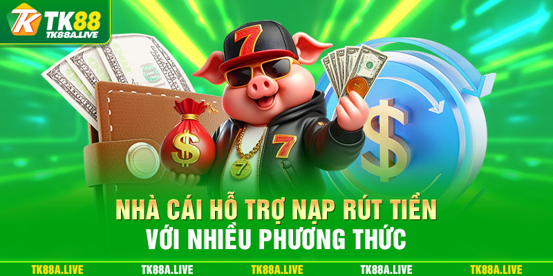 Nhà cái hỗ trợ nạp rút tiền với nhiều phương thức