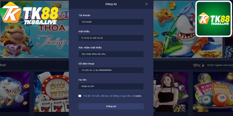 Các bước đăng ký tk88 đơn giản nhanh chóng