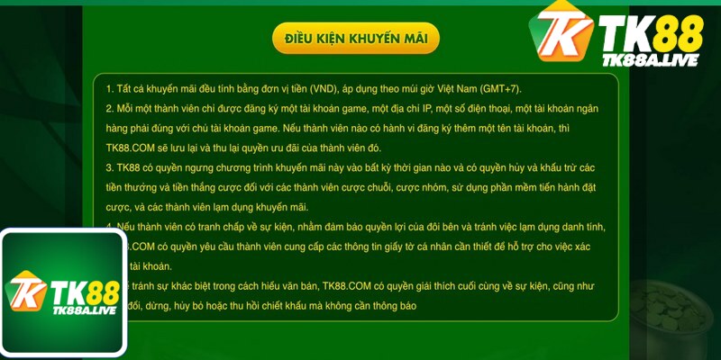 Điều kiện nhận ưu đãi khuyến mãi nạp đầu